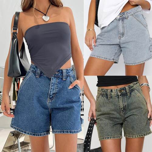 Lou Carpenter Shorts Mid Wash Denim