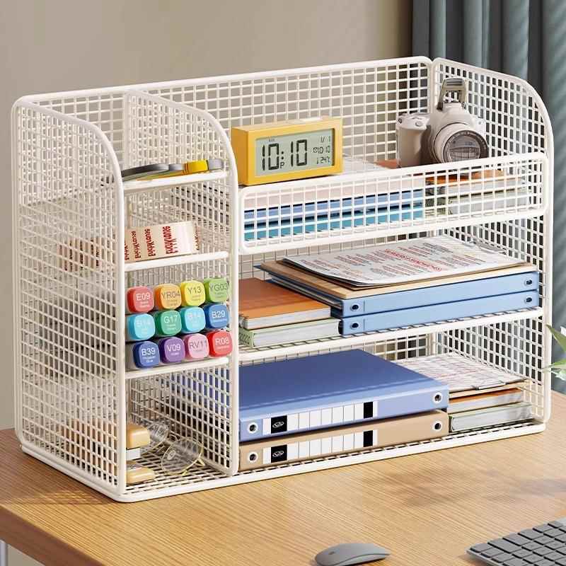 桌面置物架办公桌整理架文件分层柜工位杂物办公用品多层整理神器