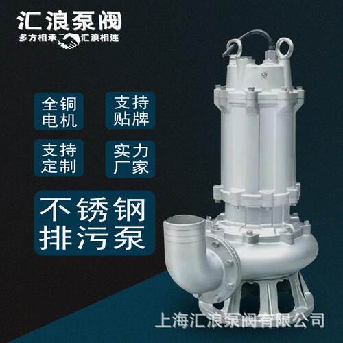 上海家用304不锈钢潜水泵污水泵大流量220V农用抽水泵机