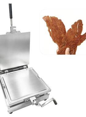 新品广州首飞海鲜化石饼仙贝薄饼机可压薄脆猪肉脯机带凹槽