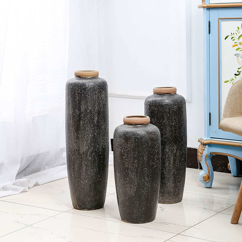 插花大花瓶陶罐旧做摆件陶陶瓷落地客厅装饰瓶子家居景德镇粗摆件