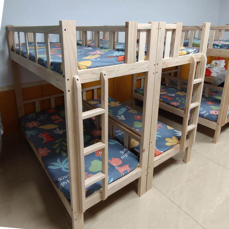 幼儿园上下铺午睡床定制小学生托 托管班高低午休床儿童实木双三