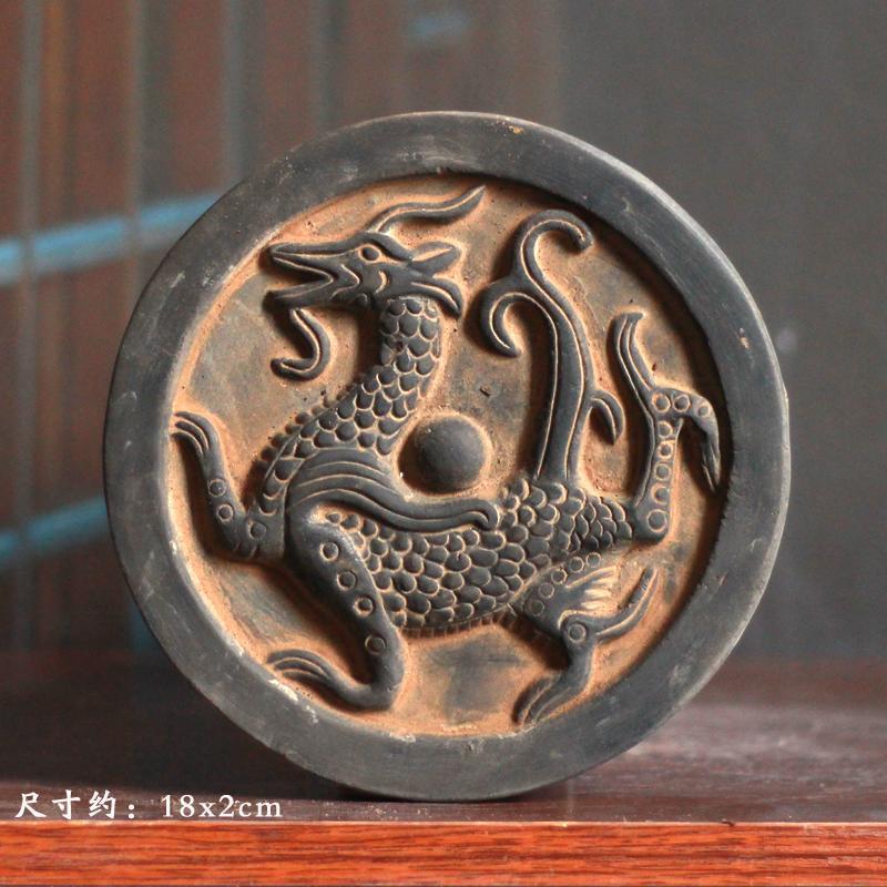 秦砖汉瓦仿古瓦当瓦片四方神兽摆件学生拓印教具古建筑砖雕装饰