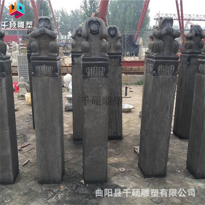 现货石雕拴马桩青石仿古石狮子拴马柱园林装饰雕刻景观摆件可制定