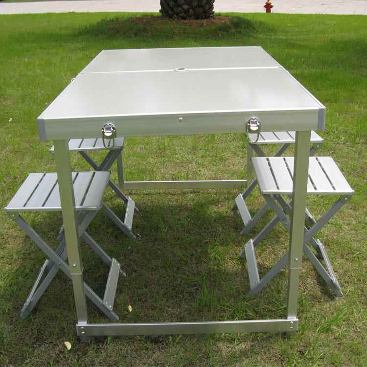 户外折叠桌椅套装 铝合金折叠桌椅便携式餐桌 野餐桌 烧烤桌