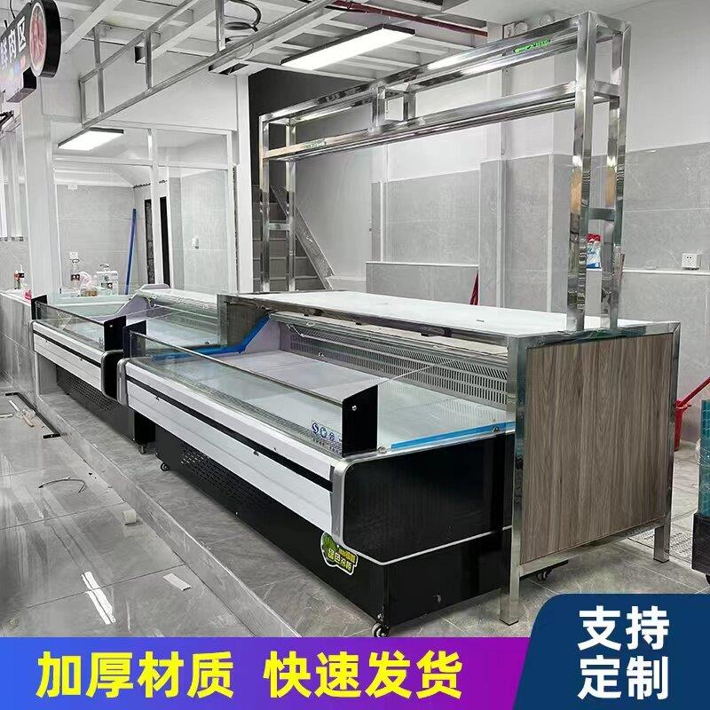 猪肉分割台货架不锈钢猪肉台猪肉展示架超市卖肉工作台鲜肉展示柜
