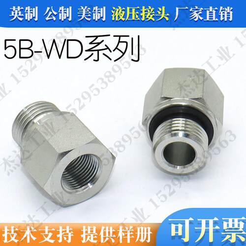 5B-WD过渡液压管接头高压双公螺丝补芯内外丝转换螺纹英制永华ED