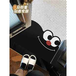 浴室门口吸水地垫家用洗手间软垫淋浴间门口黑色耐脏硅藻泥脚垫子