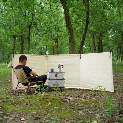 新款直销户外精致露营阵幕焚火台挡风板墙阵幕炉具帐篷防风围挡野