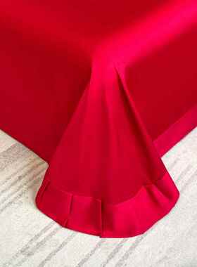 式龙凤结婚婚庆件套大zd红色套床单中床笠被刺绣喜四被床上用品