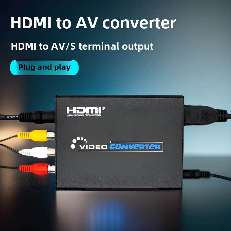 HDMI到Av到S视频信号转换器Rca电缆S终端大麦盒高清电视