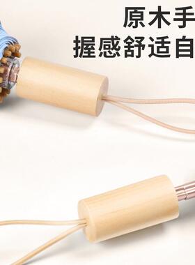 遮折90716骨折叠伞小清新彩胶三折阳伞三复古木手柄手动晴雨伞UPF