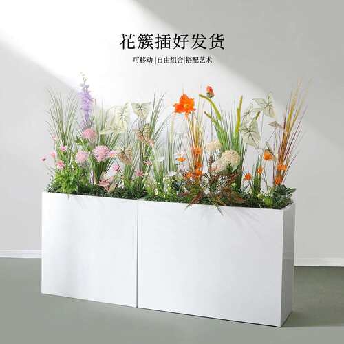 郁金香仿真花绿植造景橱窗装饰店铺餐厅门店花槽花箱假花摆件布置