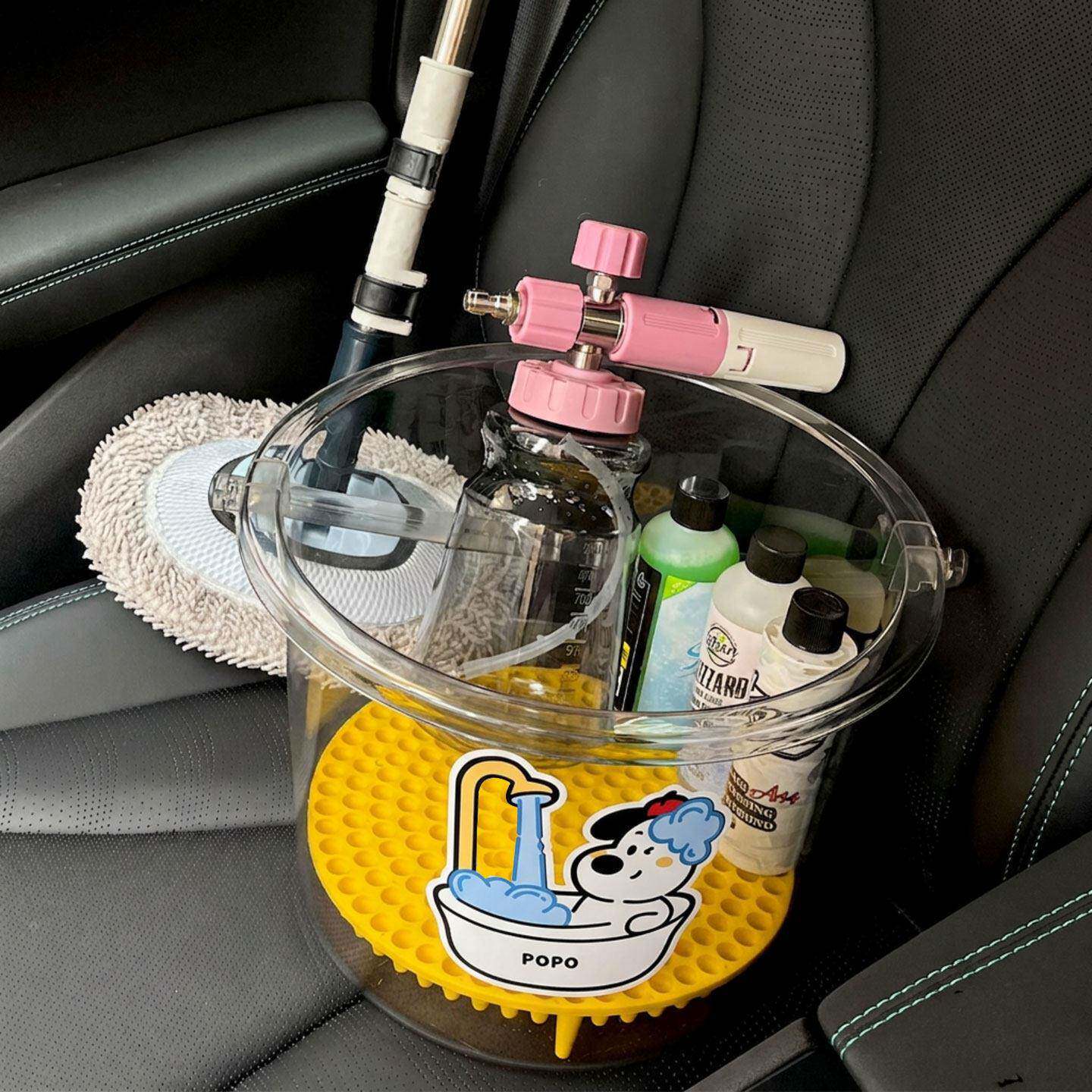 洗车水桶专用透明可爱女司机后备箱收纳接水工具全套家用储水过滤