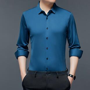 商务中年男式 潮流士时免尚桑蚕丝988 衬衫 烫长袖 XA衬 季 春秋男新款