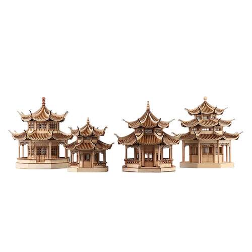 现代新中式创意古F76M8TH5建筑八角凉亭家客厅玄居装关软饰品电视