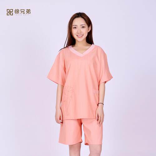 V45O汗摩蒸女款纯棉浴浴服F75H65MM情侣桑拿服男按浴服衣大码服