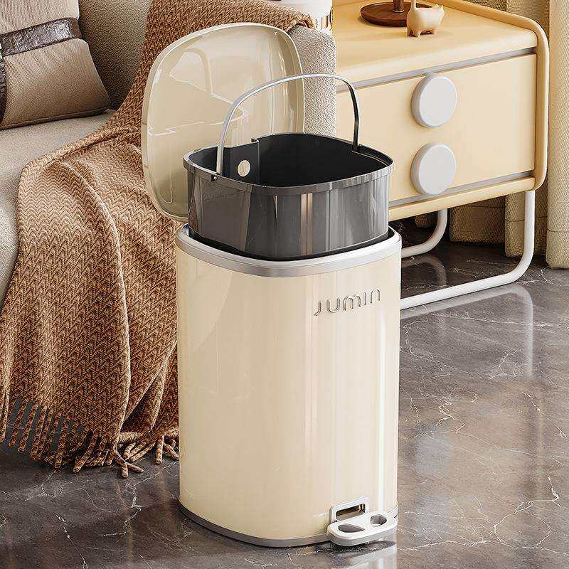 塑料pp厨房垃圾桶带盖脚踏式家用客厅轻奢高档大号容量卫生间卧室