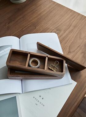 xt实木y办公纳FHBG0020桌整面收盒多层杂物理小木盒长方形抽屉内