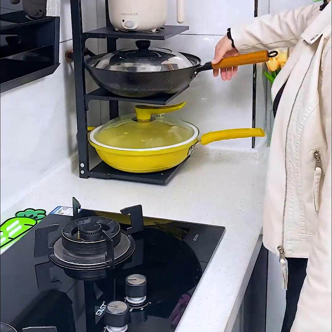 厨房多层置物架家用多功能整体橱柜下水槽锅具灶台分层放锅架收纳