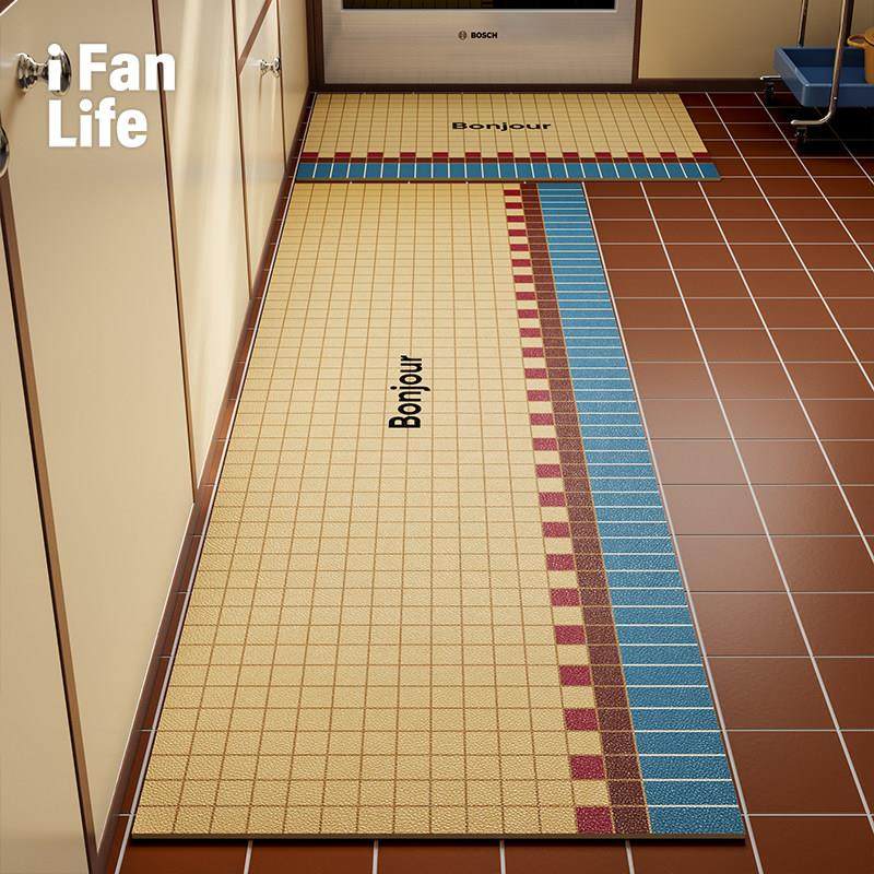 包豪斯中古厨房地垫防滑防油防水可擦免洗耐脏脚垫地毯满铺可定制,居家布艺,家用脚垫,淘宝优惠券,粉丝福利购,淘宝优惠卷