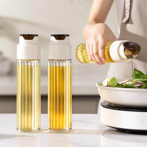 Automatic Open-Close Oil Bottle, Home Kitchen Glass Oil Pot,