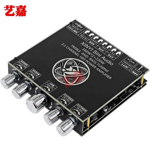 蓝牙5.1数字功放板2.1声道2*160W+220W低音炮音频主板TDA7498模块