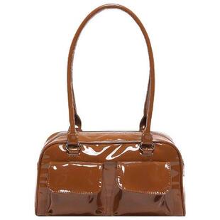 Leather Bag Glossy Patent Fashion Satchel Handbag Faux Tote