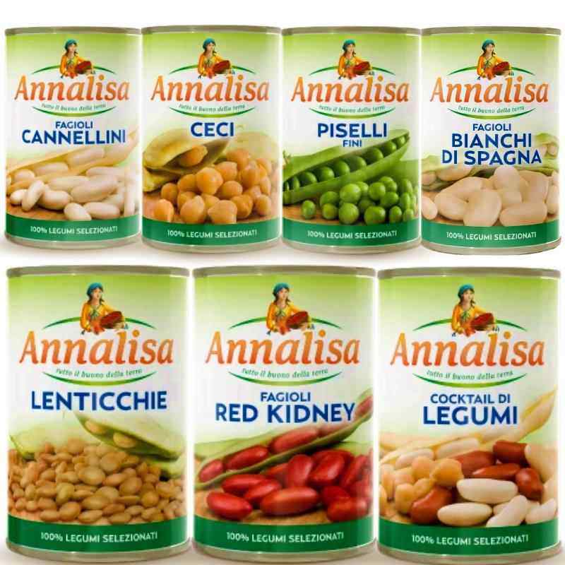 Annalisa Beans意大利进口安娜丽莎鹰嘴豆红腰豆扁豆白豆青豌豆罐