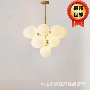 北欧圆球魔豆吊杆灯 客厅餐厅卧室极简设计师创意艺术感玻璃吊灯