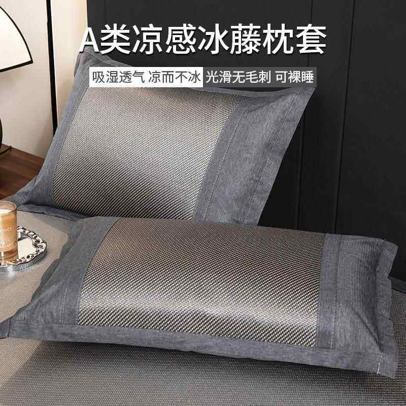 夏天冰丝凉感冰藤枕套家用一对装48x74cm夏季枕头套单个2025新款