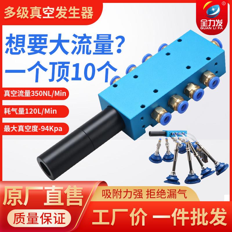 多级真空产生器大吸力VTM350集成式负压气动静音大流量工业产生器