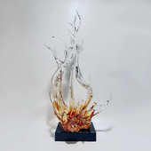 现代透明树脂雕塑浪花摆件酒店玄关客厅轻奢大堂电视柜装 饰品艺术