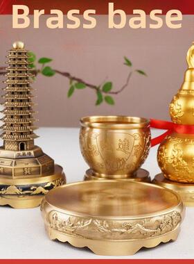铜底座纯铜葫芦铜饰大圆文昌塔聚宝盆香炉百福福缸底座