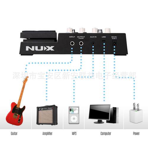 NUX小天使电吉他效果器 MG-300专业数字合成鼓机综合效果器 MG300