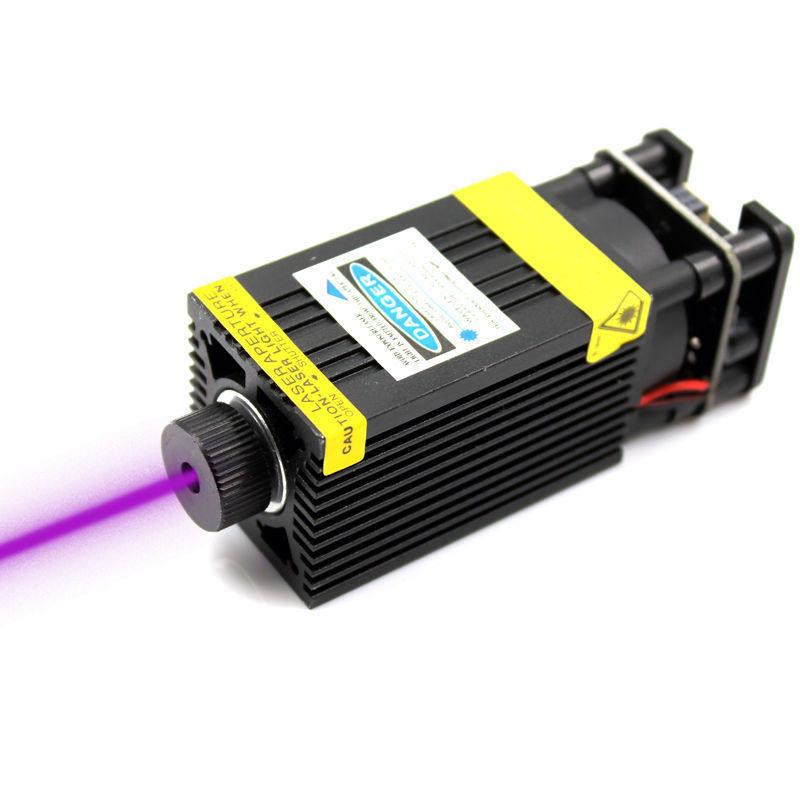 405nm500mw12V大功率紫光激光头雕刻机激光器调焦激光模组带PWM