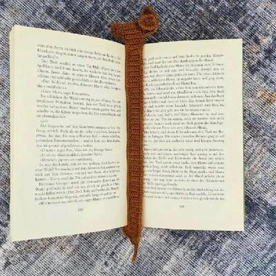 Handmade Dachshund Bookmark Brown Crocheted Dog Bookmark