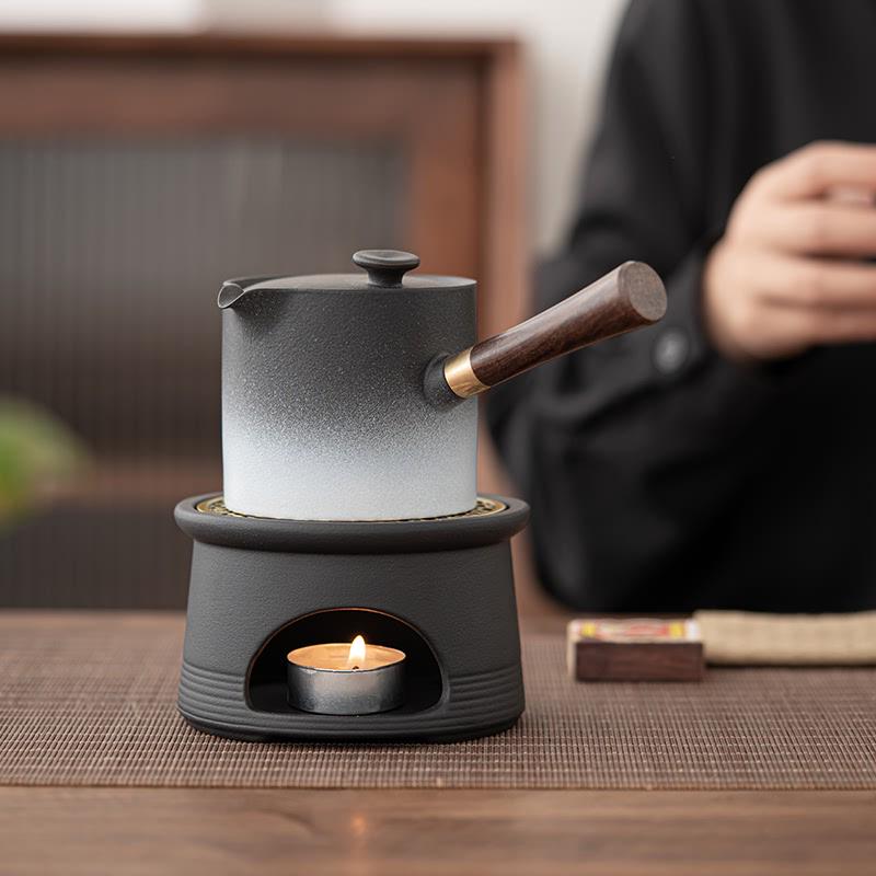 记今朝【温茶炉】日式复古蜡烛暖茶器底座公杯加热茶具配件