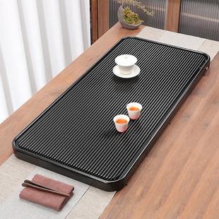 家用排水小型干泡茶台办公室简易功夫茶海 整块高端茶盘实木电木款