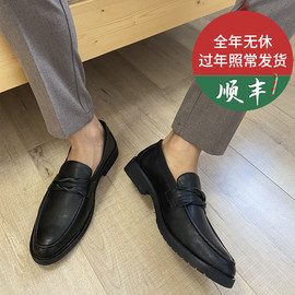 春季乐福鞋男豆豆英伦，商务休闲一脚蹬皮鞋，透气青年发型师正装男鞋