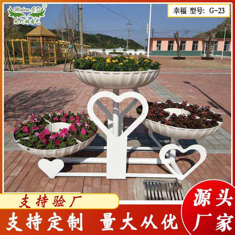 厂家供应景观花器 立体垂直花盆 公园入口道路两侧美化绿化种植架