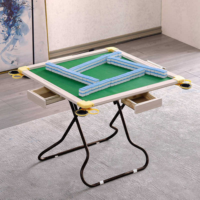 包邮家用折叠实木麻将桌多功能棋牌桌两用餐桌象棋桌手动麻将台