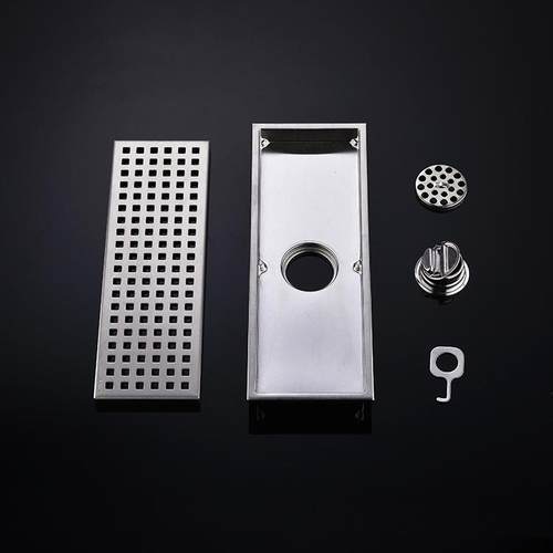 厂新款卫形生间淋浴房地漏酒店工程长方地漏不家X-JK034F锈钢防臭