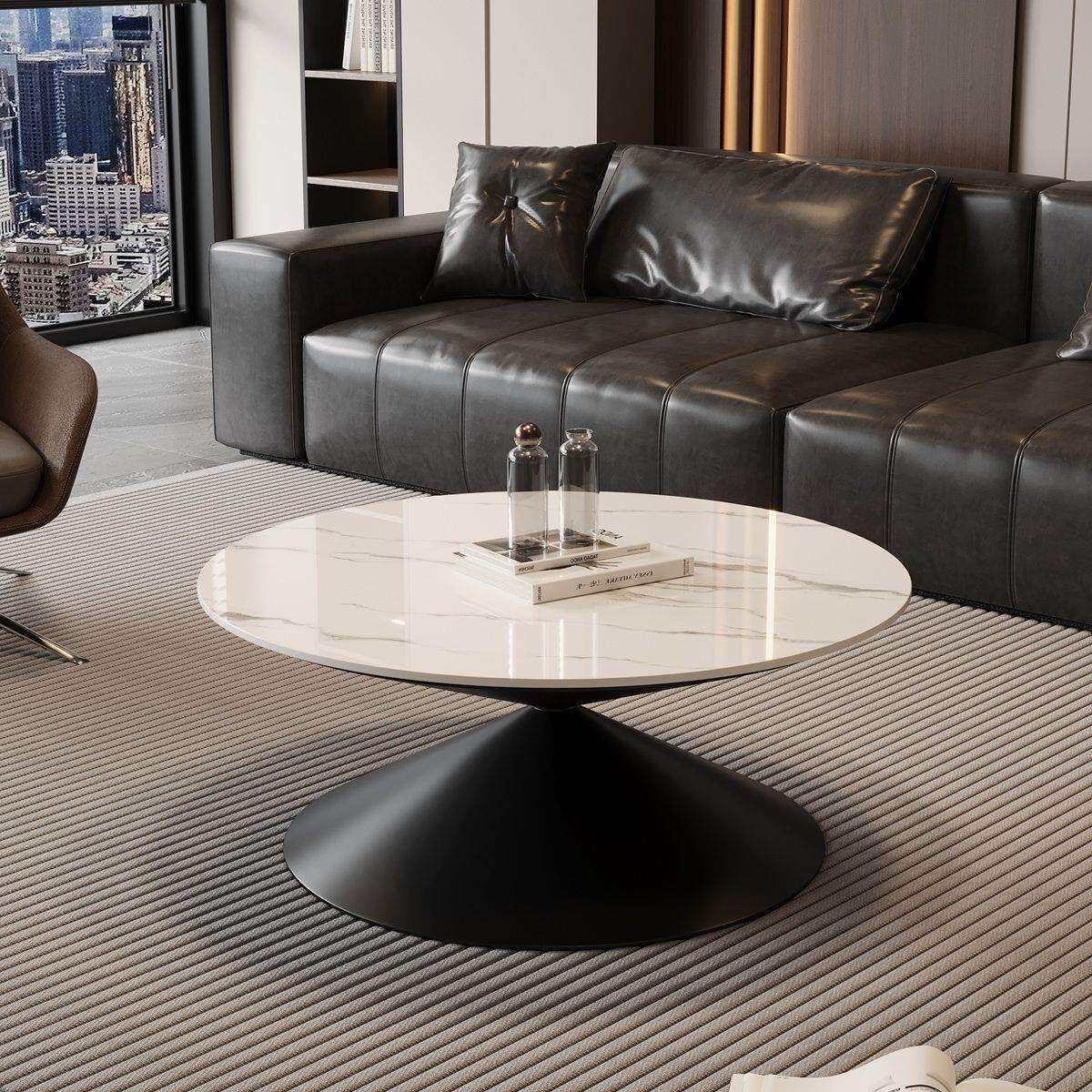 圆形悬浮岩板茶几储物现代小户型客厅小茶桌家用简约高级圆桌其他