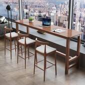 实木吧台桌椅组合客厅隔断家用日式 简约阳台窄长条餐桌靠窗高脚桌