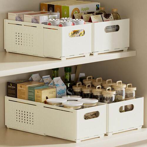 Drawer-style expandable storage box for cabinets, suitable f