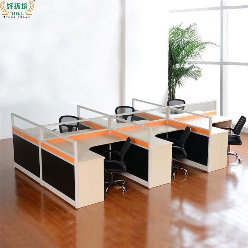 办公家具简约落地式弧形自由组合办公电脑屏风台桌L形屏风桌