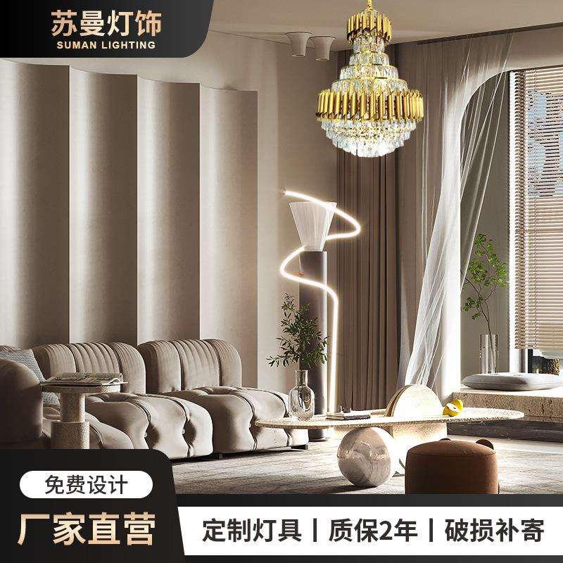 欧式水晶吊灯客厅led灯创意卧室餐厅顶灯别墅复式楼灯具装饰灯具
