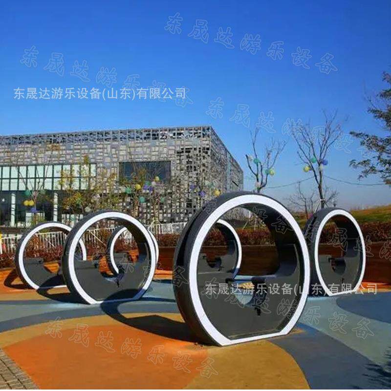 不锈钢互动喷泉单车广场活动暖场游乐场网红脚踏儿童游乐设备
