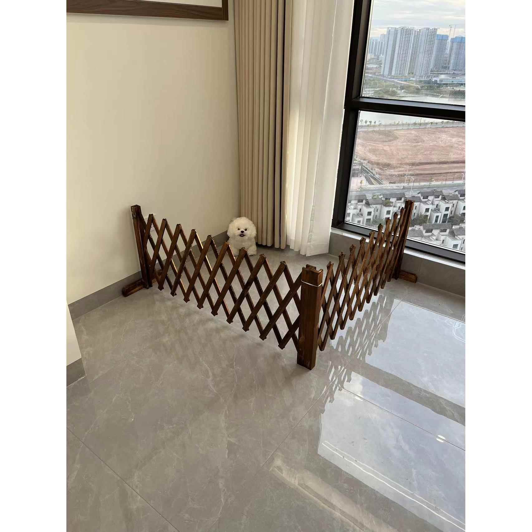 宠物围栏狗笼隔断拦狗栅栏阳台隔离门可伸缩栅栏门挡狗挡猫兔护栏